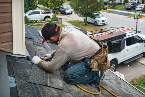 Professional Roof Installation technician working in Mayville, NY